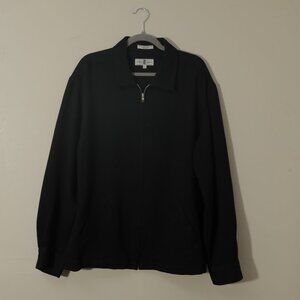 Eighty Eight Vintage Collared Zip Up Black Jacket (XL)